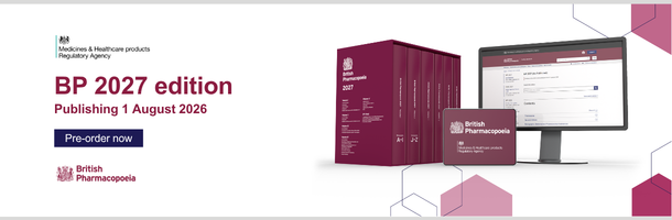 British Pharmacopoeia 2027 edition - Pre Order now. British Pharmacopoeia 2027 edition - Pre Order now.